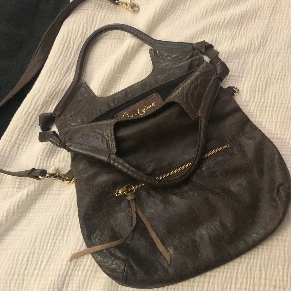 Brown leather purse